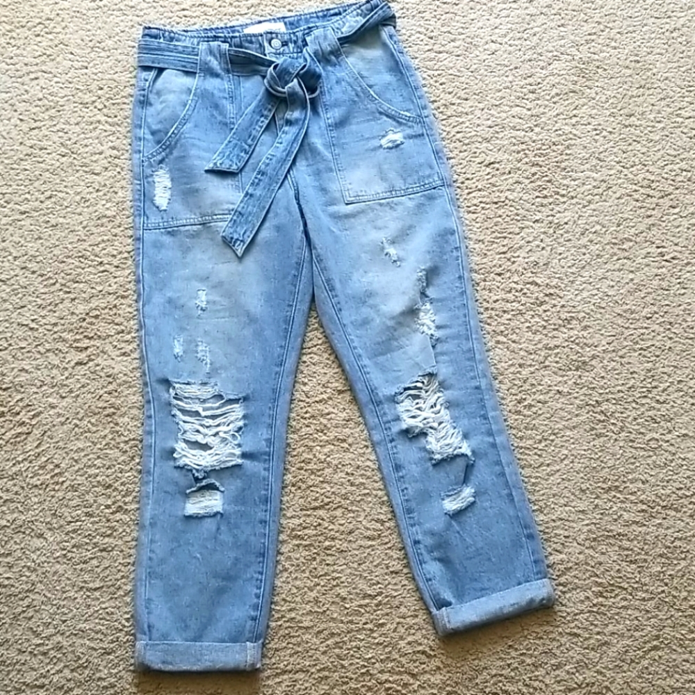 VERVET Distressed Paperbag Jeans